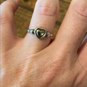 James Avery gold and silver heart ring